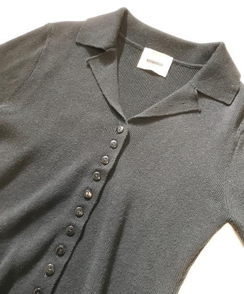 SHISHIKUI（シシクイ）SHISHIKUI (シシクイ) オープンカラーニット ブラック サイズ:Freeの古着・服飾アイテム