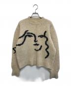 Paloma Woolパロマウール）の古着「顔モチーフニット」｜ベージュ