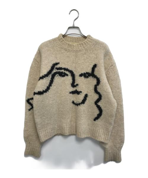 Paloma Wool（パロマウール）PALOMA WOOL (パロマウール) 顔モチーフニット ベージュ サイズ:Mの古着・服飾アイテム