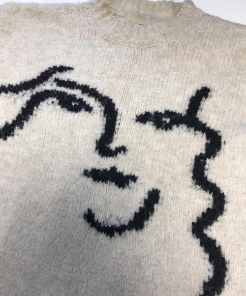 Paloma Wool（パロマウール）PALOMA WOOL (パロマウール) 顔モチーフニット ベージュ サイズ:Mの古着・服飾アイテム