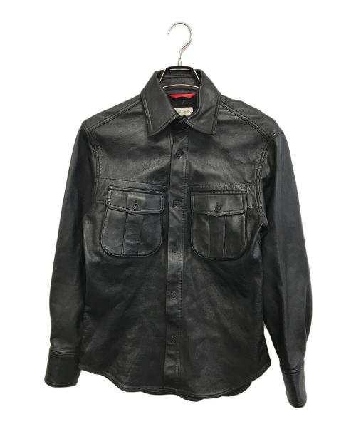 PAUL SMITH（ポールスミス）Paul Smith (ポールスミス) レザーシャツ ブラック サイズ:Mの古着・服飾アイテム