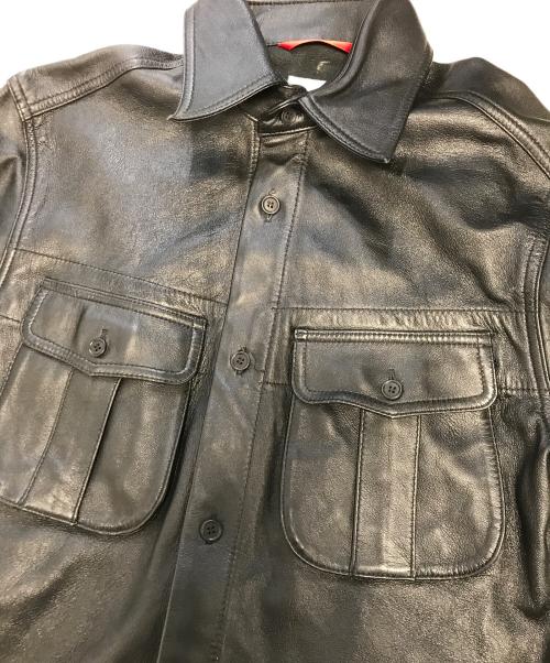 PAUL SMITH（ポールスミス）Paul Smith (ポールスミス) レザーシャツ ブラック サイズ:Mの古着・服飾アイテム