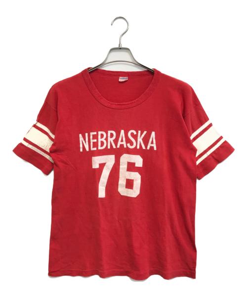 Champion（チャンピオン）Champion (チャンピオン) フットボールTシャツ レッド サイズ:X‐LARGEの古着・服飾アイテム