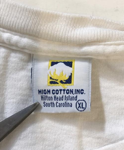 HIGH COTTON（ハイコットン）HIGH COTTON (ハイコットン) プリントTシャツ ホワイト サイズ:XLの古着・服飾アイテム