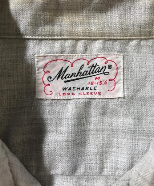 Manhattan（マンハッタン）Manhattan (マンハッタン) オープンカラーシャツ グレー サイズ:Mの古着・服飾アイテム