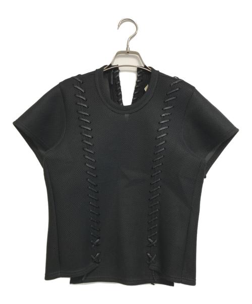 COMME des GARCONS（コムデギャルソン）COMME des GARCONS (コムデギャルソン) レースアップ変形カットソー ブラック サイズ:表記なしの古着・服飾アイテム