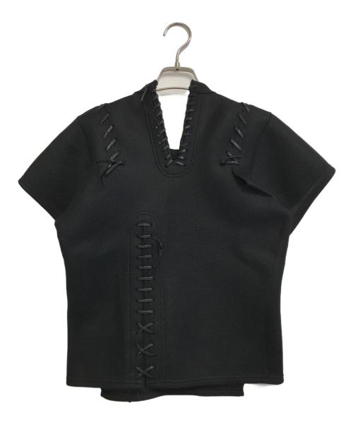COMME des GARCONS（コムデギャルソン）COMME des GARCONS (コムデギャルソン) レースアップ変形カットソー ブラック サイズ:表記なしの古着・服飾アイテム