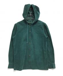 JUNIOR GAULTIER（ジュニアゴルチエ）の古着「フード付コーデュロイシャツ」｜グリーン
