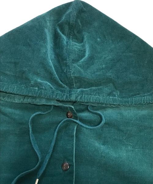 JUNIOR GAULTIER（ジュニアゴルチエ）JUNIOR GAULTIER (ジュニアゴルチエ) フード付コーデュロイシャツ グリーン サイズ:40の古着・服飾アイテム