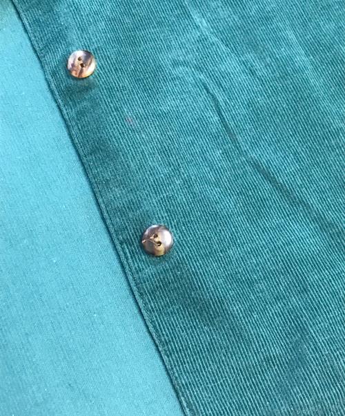 JUNIOR GAULTIER（ジュニアゴルチエ）JUNIOR GAULTIER (ジュニアゴルチエ) フード付コーデュロイシャツ グリーン サイズ:40の古着・服飾アイテム