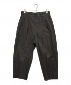 COMME des GARCONS HOMMEコムデギャルソン オム）の古着「バイカラータックパンツ」｜ブラウン×グリーン