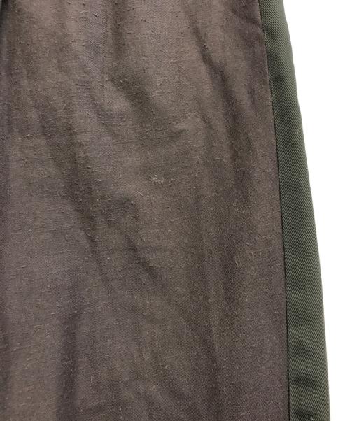 COMME des GARCONS HOMME（コムデギャルソン オム）COMME des GARCONS HOMME (コムデギャルソン オム) バイカラータックパンツ ブラウン×グリーン サイズ:XSの古着・服飾アイテム
