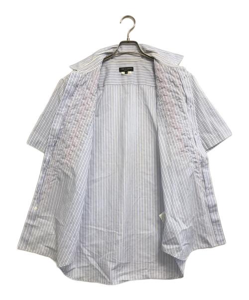 COMME des GARCONS HOMME PLUS（コムデギャルソンオムプリュス）COMME des GARCONS HOMME PLUS (コムデギャルソンオムプリュス) フリルストライプシャツ ブルー サイズ:Mの古着・服飾アイテム