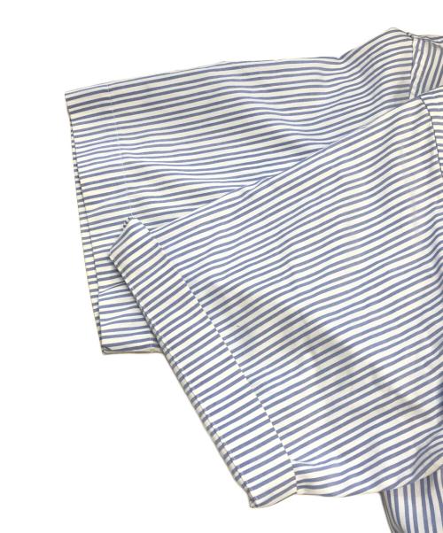 COMME des GARCONS HOMME PLUS（コムデギャルソンオムプリュス）COMME des GARCONS HOMME PLUS (コムデギャルソンオムプリュス) フリルストライプシャツ ブルー サイズ:Mの古着・服飾アイテム