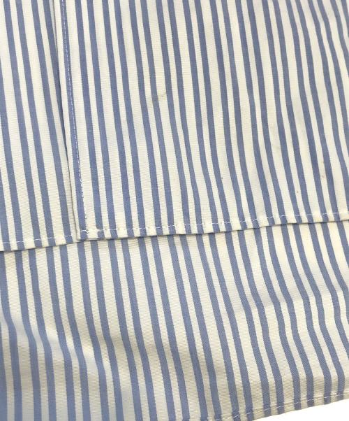 COMME des GARCONS HOMME PLUS（コムデギャルソンオムプリュス）COMME des GARCONS HOMME PLUS (コムデギャルソンオムプリュス) フリルストライプシャツ ブルー サイズ:Mの古着・服飾アイテム