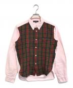 COMME des GARCONS HOMMEコムデギャルソン オム）の古着「縮絨切替シャツ」｜ピンク