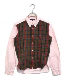 COMME des GARCONS HOMME（コムデギャルソン オム）の古着「縮絨切替シャツ」｜ピンク