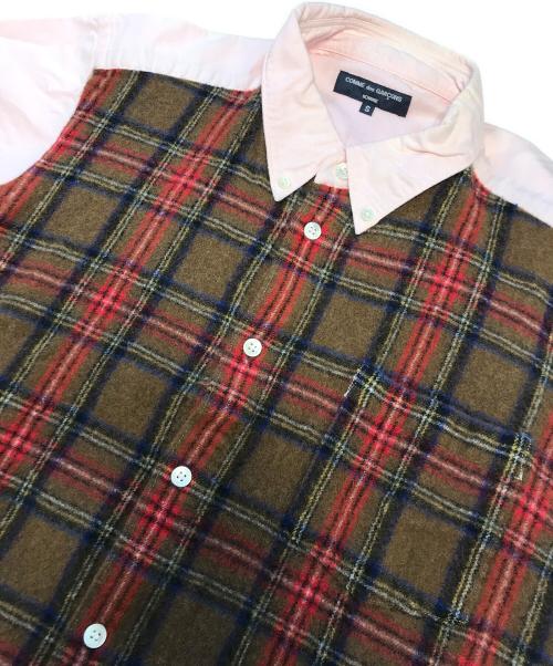 COMME des GARCONS HOMME（コムデギャルソン オム）COMME des GARCONS HOMME (コムデギャルソン オム) 縮絨切替シャツ ピンク サイズ:Sの古着・服飾アイテム