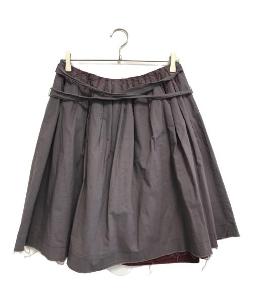 MIU MIU（ミュウミュウ）MIU MIU (ミュウミュウ) 裁断巻きスカート グレー サイズ:40の古着・服飾アイテム
