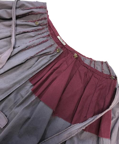 MIU MIU（ミュウミュウ）MIU MIU (ミュウミュウ) 裁断巻きスカート グレー サイズ:40の古着・服飾アイテム