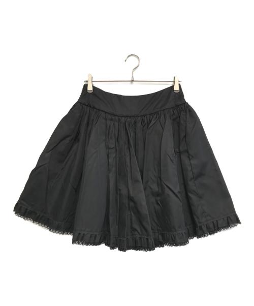 PRADA（プラダ）PRADA (プラダ) ナイロンフリルミニスカート ブラック サイズ:40の古着・服飾アイテム