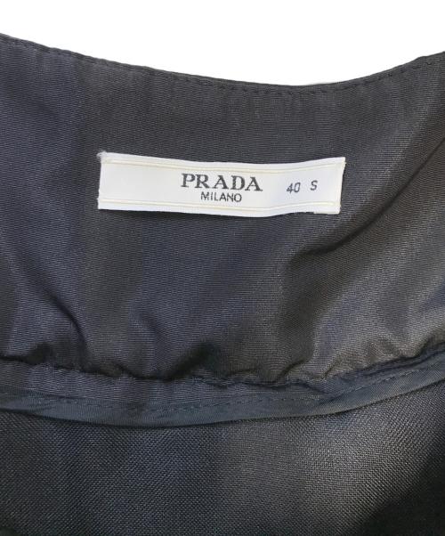 PRADA（プラダ）PRADA (プラダ) ナイロンフリルミニスカート ブラック サイズ:40の古着・服飾アイテム