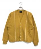 Tops allトップスオール）の古着「アクリルニットカーディガン」｜イエロー