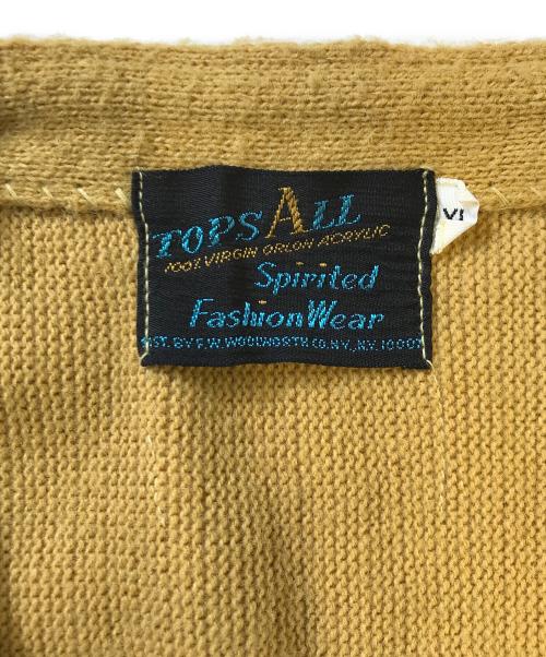 Tops all（トップスオール）Tops all (トップスオール) アクリルニットカーディガン イエロー サイズ:XLの古着・服飾アイテム