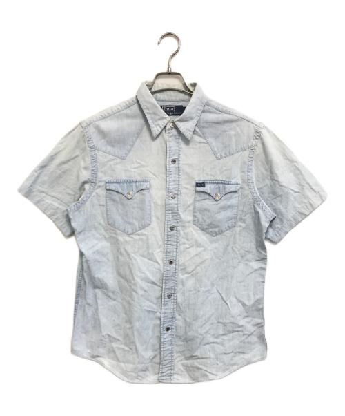 POLO RALPH LAUREN（ポロ・ラルフローレン）POLO RALPH LAUREN (ポロ・ラルフローレン) シャンブレーウエスタンシャツ インディゴ サイズ:Mの古着・服飾アイテム