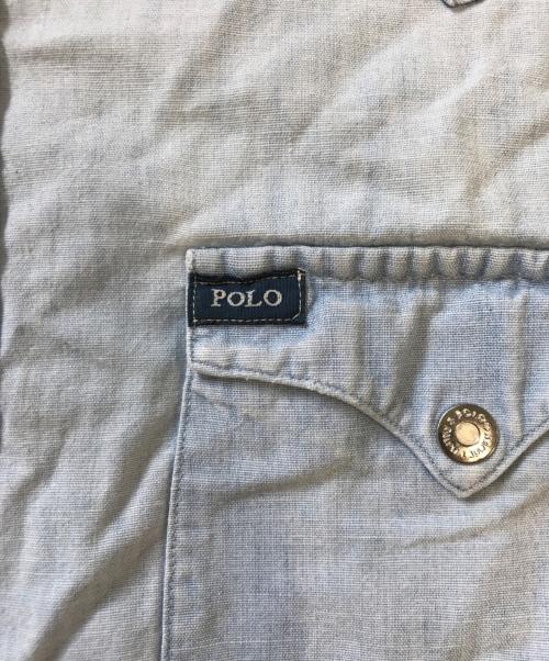 POLO RALPH LAUREN（ポロ・ラルフローレン）POLO RALPH LAUREN (ポロ・ラルフローレン) シャンブレーウエスタンシャツ インディゴ サイズ:Mの古着・服飾アイテム