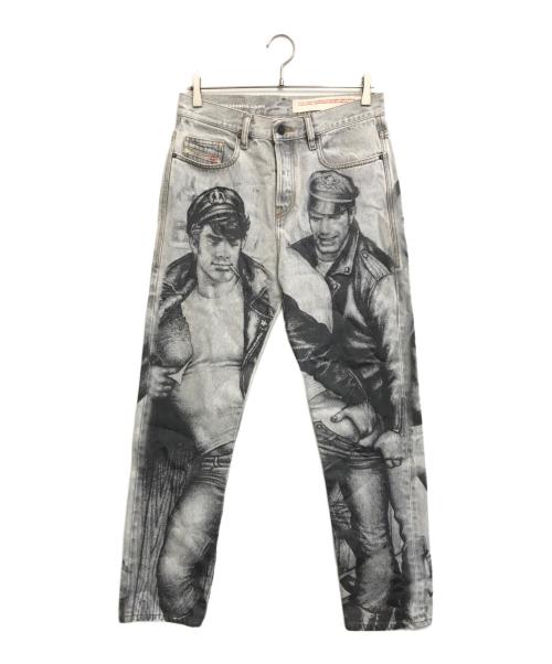 DIESEL（ディーゼル）DIESEL (ディーゼル) Tom of Finland Foundation (トム・オブ・フィンランド財団) デニムパンツ ブラック サイズ:W28の古着・服飾アイテム