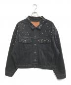 LEVI'Sリーバイス）の古着「スタッズリメイクデニムジャケット」｜ブラック