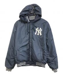 JH Design（ジェイエイチデザイン）の古着「フーデッドリバーシブルスタジャン」｜ネイビー