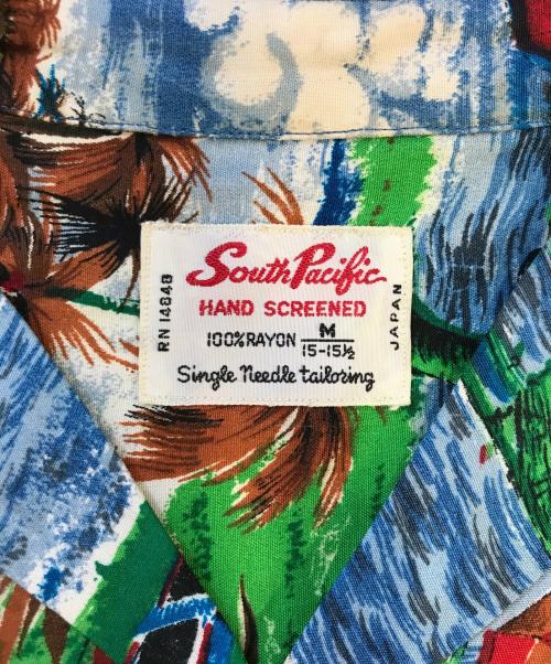 south pacific（サウス・パシフィック）south pacific (サウス・パシフィック) アロハシャツ ネイビー サイズ:Mの古着・服飾アイテム