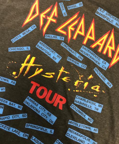 バンドTシャツ（バンドTシャツ）バンドTシャツ (バンドTシャツ) 80s Def Leppard(デフ・レパード) バンドTシャツ ブラック サイズ:Lの古着・服飾アイテム