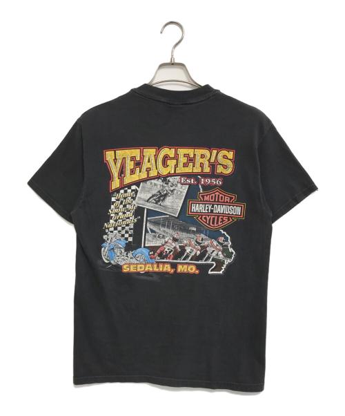 モーターサイクルTシャツ（モーターサイクルTシャツ）モーターサイクルTシャツ (モーターサイクルTシャツ) 90s HARLEY-DAVIDSON(ハーレーダビッドソン) モーターサイクルTシャツ ブラック サイズ:Mの古着・服飾アイテム