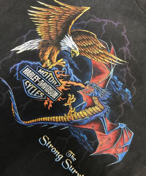 モーターサイクルTシャツ（モーターサイクルTシャツ）モーターサイクルTシャツ (モーターサイクルTシャツ) 90s HARLEY-DAVIDSON(ハーレーダビッドソン) モーターサイクルTシャツ ブラック サイズ:Mの古着・服飾アイテム