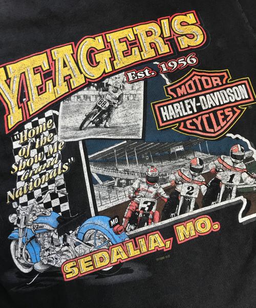 モーターサイクルTシャツ（モーターサイクルTシャツ）モーターサイクルTシャツ (モーターサイクルTシャツ) 90s HARLEY-DAVIDSON(ハーレーダビッドソン) モーターサイクルTシャツ ブラック サイズ:Mの古着・服飾アイテム