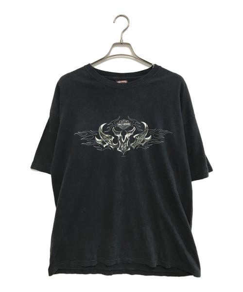 モーターサイクルTシャツ（モーターサイクルTシャツ）モーターサイクルTシャツ (モーターサイクルTシャツ) 00s HARLEY-DAVIDSON(ハーレーダビッドソン) モーターサイクルTシャツ ブラック サイズ:XLの古着・服飾アイテム