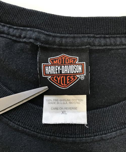 モーターサイクルTシャツ（モーターサイクルTシャツ）モーターサイクルTシャツ (モーターサイクルTシャツ) 00s HARLEY-DAVIDSON(ハーレーダビッドソン) モーターサイクルTシャツ ブラック サイズ:XLの古着・服飾アイテム