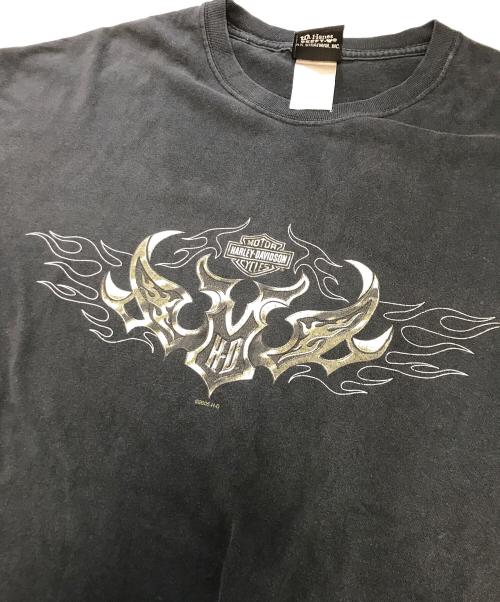 モーターサイクルTシャツ（モーターサイクルTシャツ）モーターサイクルTシャツ (モーターサイクルTシャツ) 00s HARLEY-DAVIDSON(ハーレーダビッドソン) モーターサイクルTシャツ ブラック サイズ:XLの古着・服飾アイテム