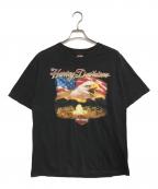 モーターサイクルTシャツモーターサイクルTシャツ）の古着「HARLEY-DAVIDSON(ハーレーダビッドソン) モーターサイクルTシャツ」｜ブラック
