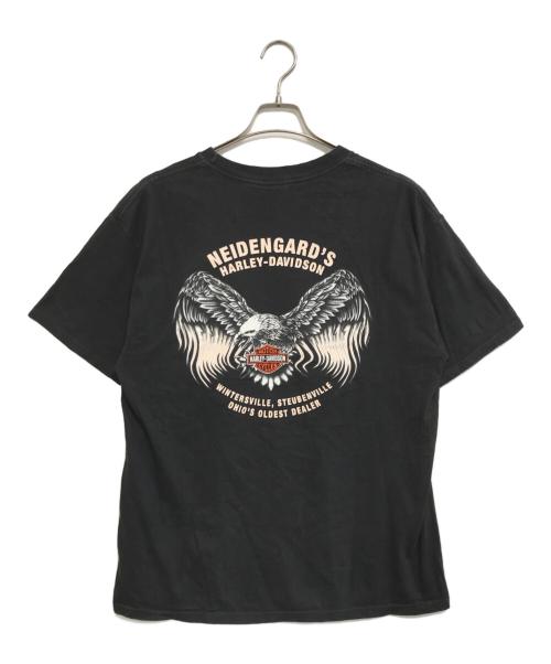 モーターサイクルTシャツ（モーターサイクルTシャツ）モーターサイクルTシャツ (モーターサイクルTシャツ) HARLEY-DAVIDSON(ハーレーダビッドソン) モーターサイクルTシャツ ブラック サイズ:Lの古着・服飾アイテム