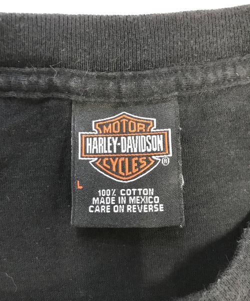 モーターサイクルTシャツ（モーターサイクルTシャツ）モーターサイクルTシャツ (モーターサイクルTシャツ) HARLEY-DAVIDSON(ハーレーダビッドソン) モーターサイクルTシャツ ブラック サイズ:Lの古着・服飾アイテム