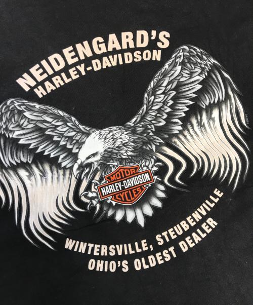 モーターサイクルTシャツ（モーターサイクルTシャツ）モーターサイクルTシャツ (モーターサイクルTシャツ) HARLEY-DAVIDSON(ハーレーダビッドソン) モーターサイクルTシャツ ブラック サイズ:Lの古着・服飾アイテム