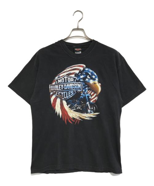 モーターサイクルTシャツ（モーターサイクルTシャツ）モーターサイクルTシャツ (モーターサイクルTシャツ) 00s HARLEY-DAVIDSON(ハーレーダビッドソン) モーターサイクルTシャツ ブラック サイズ:Lの古着・服飾アイテム