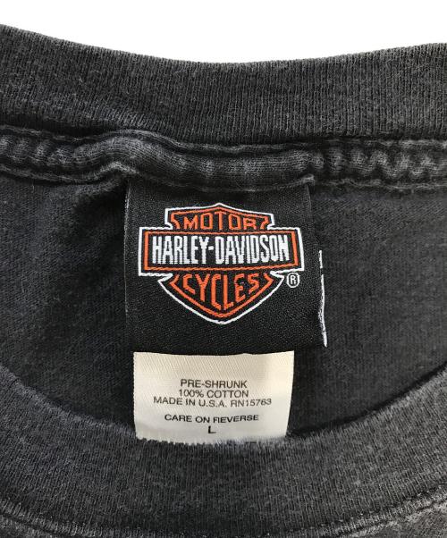モーターサイクルTシャツ（モーターサイクルTシャツ）モーターサイクルTシャツ (モーターサイクルTシャツ) 00s HARLEY-DAVIDSON(ハーレーダビッドソン) モーターサイクルTシャツ ブラック サイズ:Lの古着・服飾アイテム