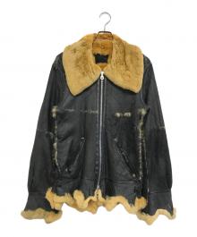 Mastermind（マスターマインド）の古着「ラムレザーファージャケット」｜ブラック