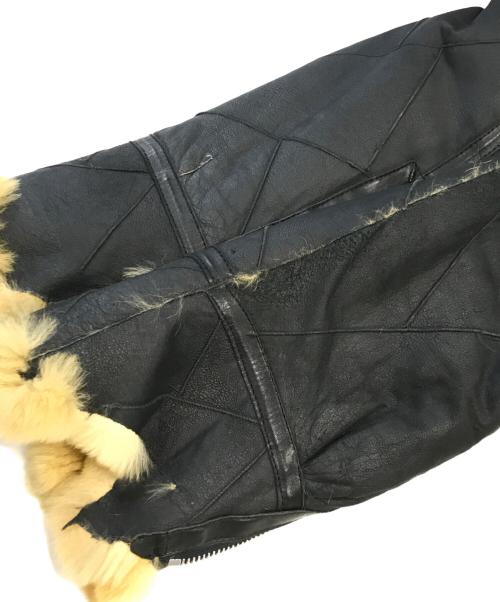 Mastermind（マスターマインド）Mastermind (マスターマインド) ラムレザーファージャケット ブラック サイズ:Mの古着・服飾アイテム