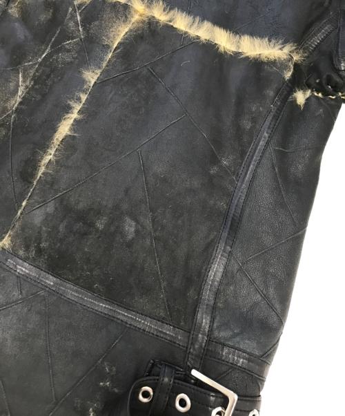 Mastermind（マスターマインド）Mastermind (マスターマインド) ラムレザーファージャケット ブラック サイズ:Mの古着・服飾アイテム